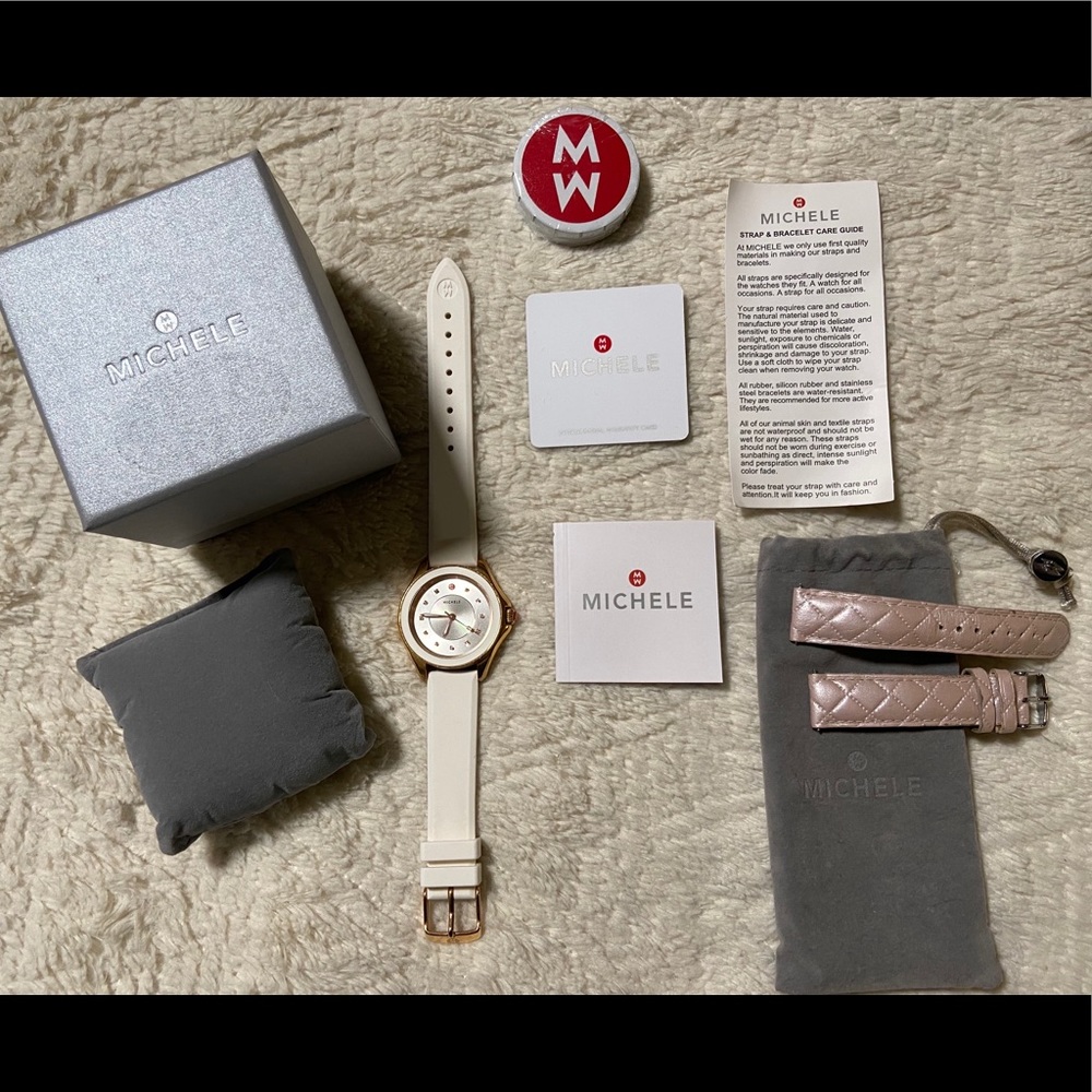 MICHELE WATCH Rose gold / White Band